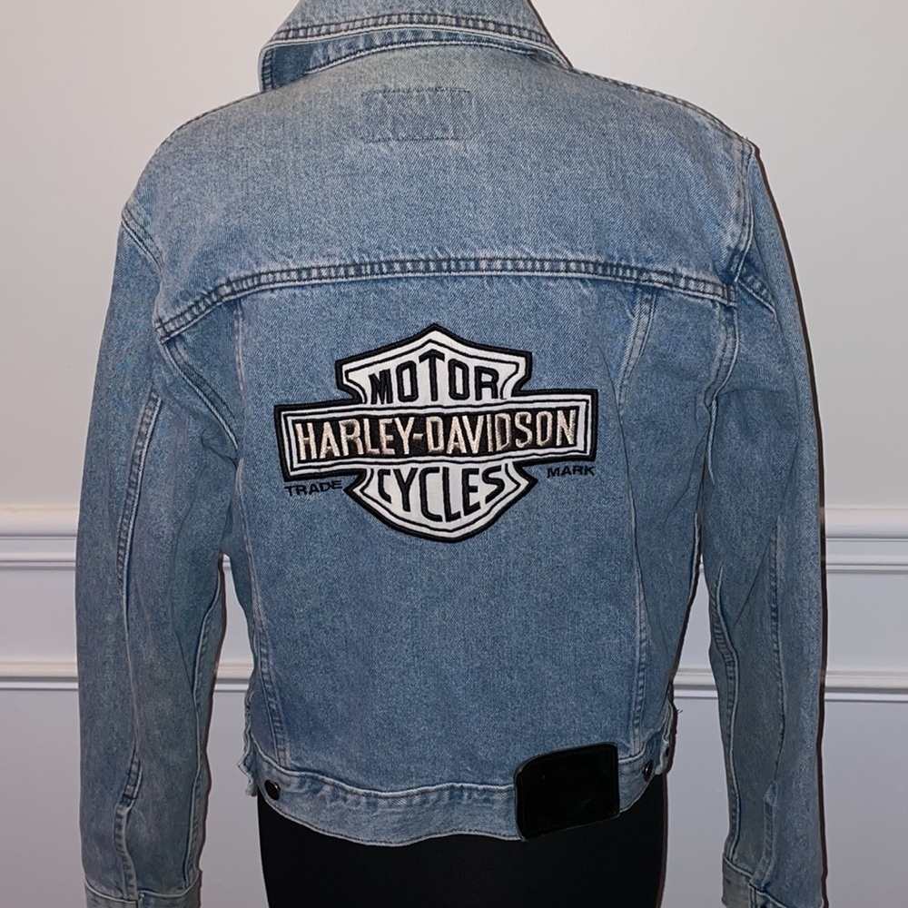 Harley Davidson motorcycles vintage Y2K oversized denim jacket size- S